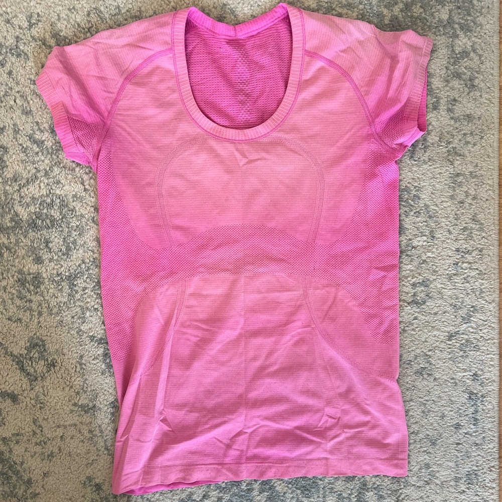 lululemon athletica Hot Pink Short Sleeve Seamless Performance Tee
